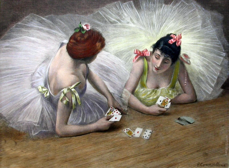 Ballerine che giocano a carte